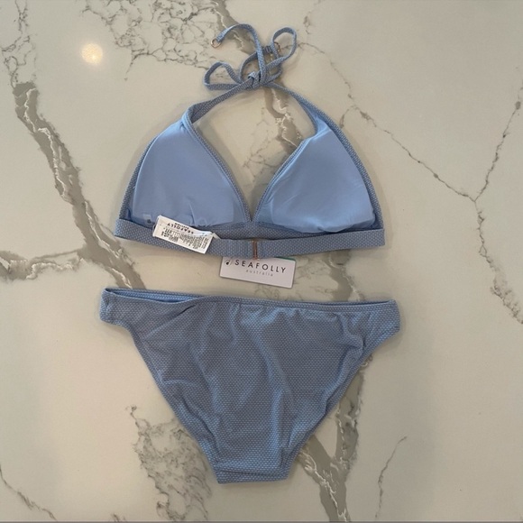 NWT Seafolly Light Blue Bikini Top and Bottom, Sz 6, Stardust Bluebell color - Picture 6 of 13